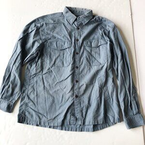 SIMMS Blue Long Sleeve Button Up Cotton Casual Shirt Mens Large